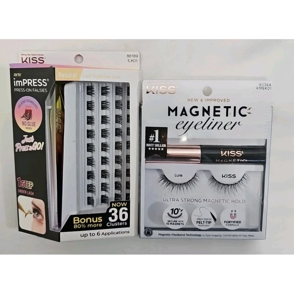 Kiss False Eyelash Bundle‎ With Magnetic Eyeliner